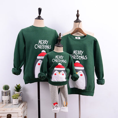 2021 High Quality Christmas Adult Kids Pajamas New Year Women Family Match Santa Claus Elk Sweaters Xmas Sweatshirt Gift Outfits