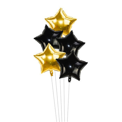 5pcs/lot 18inch Gold Silver Red Star Penta Shaped Foil Balloon Party Decoration Pentagram Globos Wedding Birthday Party Supplies