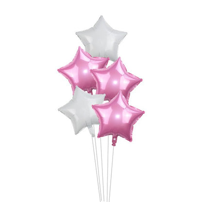 5pcs/lot 18inch Gold Silver Red Star Penta Shaped Foil Balloon Party Decoration Pentagram Globos Wedding Birthday Party Supplies