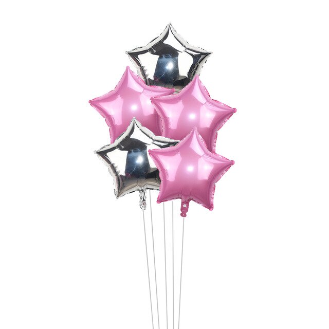 5pcs/lot 18inch Gold Silver Red Star Penta Shaped Foil Balloon Party Decoration Pentagram Globos Wedding Birthday Party Supplies