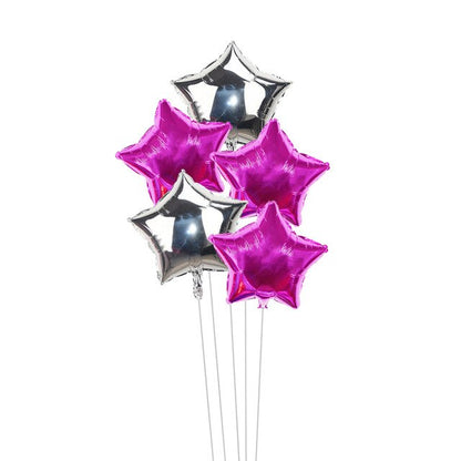 5pcs/lot 18inch Gold Silver Red Star Penta Shaped Foil Balloon Party Decoration Pentagram Globos Wedding Birthday Party Supplies