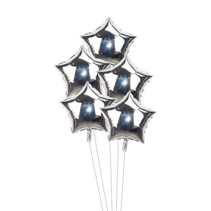 5pcs/lot 18inch Gold Silver Red Star Penta Shaped Foil Balloon Party Decoration Pentagram Globos Wedding Birthday Party Supplies