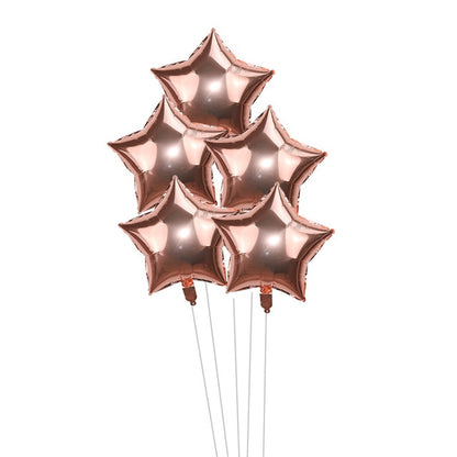 5pcs/lot 18inch Gold Silver Red Star Penta Shaped Foil Balloon Party Decoration Pentagram Globos Wedding Birthday Party Supplies