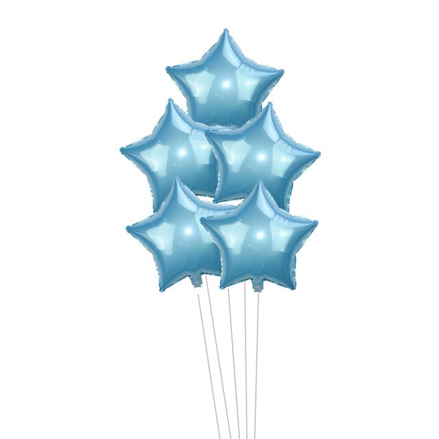 5pcs/lot 18inch Gold Silver Red Star Penta Shaped Foil Balloon Party Decoration Pentagram Globos Wedding Birthday Party Supplies
