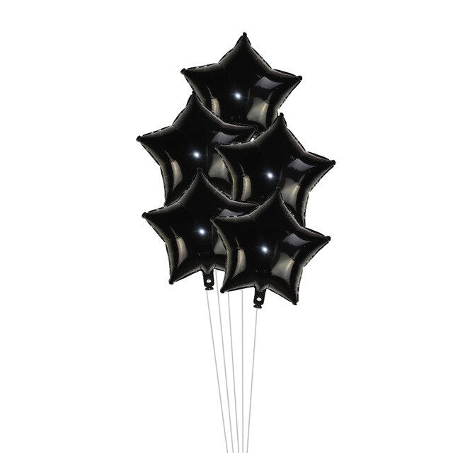 5pcs/lot 18inch Gold Silver Red Star Penta Shaped Foil Balloon Party Decoration Pentagram Globos Wedding Birthday Party Supplies