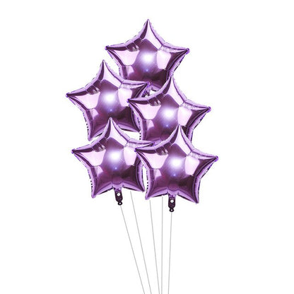 5pcs/lot 18inch Gold Silver Red Star Penta Shaped Foil Balloon Party Decoration Pentagram Globos Wedding Birthday Party Supplies
