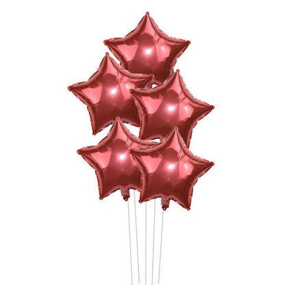 5pcs/lot 18inch Gold Silver Red Star Penta Shaped Foil Balloon Party Decoration Pentagram Globos Wedding Birthday Party Supplies