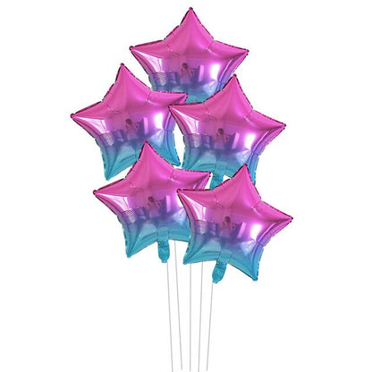 5pcs/lot 18inch Gold Silver Red Star Penta Shaped Foil Balloon Party Decoration Pentagram Globos Wedding Birthday Party Supplies