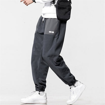2020 Loose Harem Jogging Pants For Men Winter Big Size Fleece Warm Long Pants Mid-Waist Outdoor Comfortable Pantalons Hommes