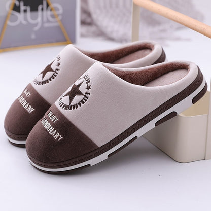 Men's  Home Slippers  Winter Warm Home Cotton Thick  Shoes Bottom Soft  Indoor Casual Shoes