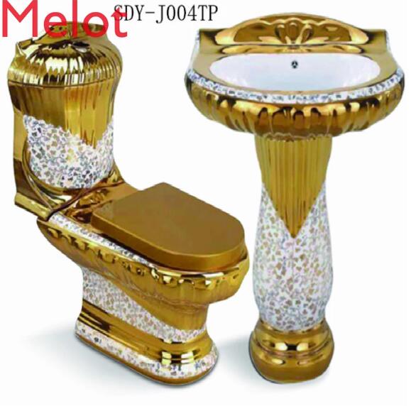 online shopping ceramic gold toilet bidet basin color toilet set