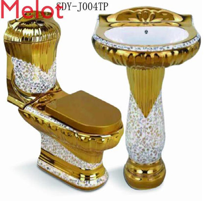 online shopping ceramic gold toilet bidet basin color toilet set
