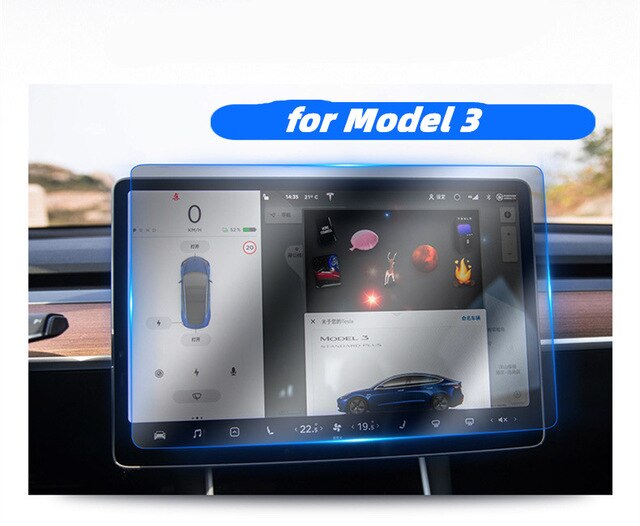 for Tesla model 3  S X Car accessories Central control navigation protection sticker for model3 Dcoration transparent film