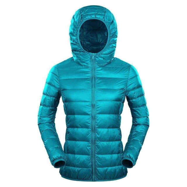 Plus 7XL 8XL Down Jacket Women Hooded Ultra Light Warm Duck Down Filler Female Feather Spring Autumn Thin Slim Windbreaker Coats