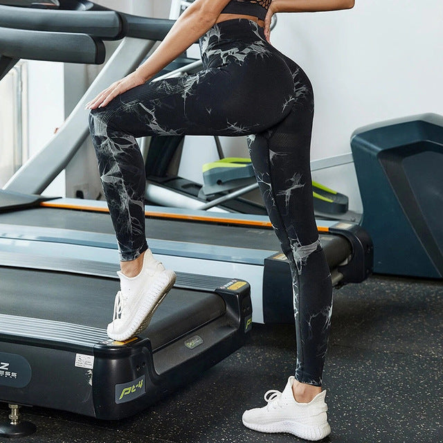 Tie-Dye High Waist Yoga Pants Sports Fitness Leggings