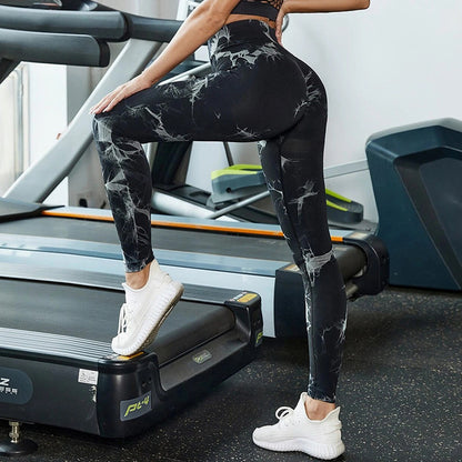Tie-Dye High Waist Yoga Pants Sports Fitness Leggings