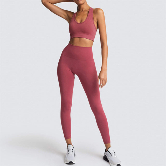 Fitness Suit Sports Bra Leggings 2 Piece Sets Gym Clothes Costume For Yoga