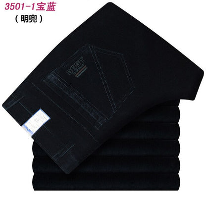 Autumn and winter Pants Men Black Khaki Corduroy Business Casual Pants loose elastic Straight pants thick trousers Male