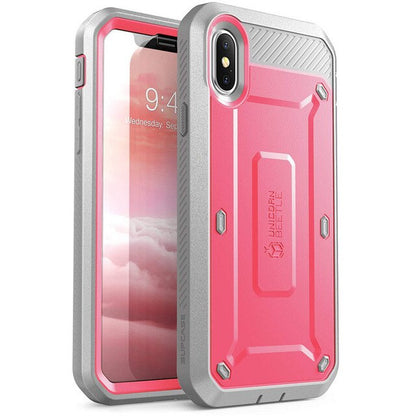 SUPCASE For iPhone Xs Case UB Pro Series Full-Body Rugged Holster Clip Cover with Built-in Screen Protector For iPhone X Case