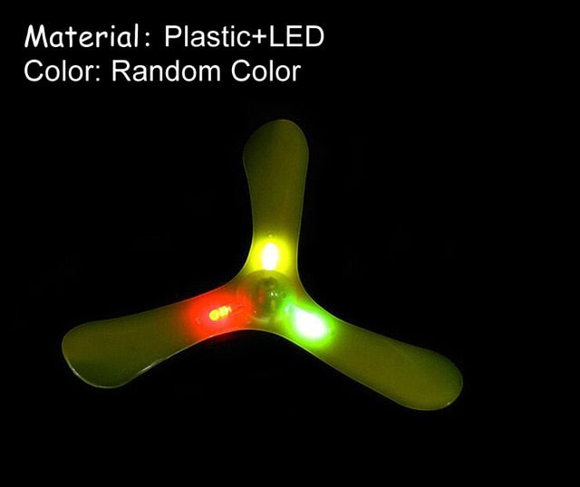 Wooden Boomerang outdoor fun sports Plastic Luminous LED Light Boomerang Outdoor Park special flying Toys Flying Disk saucer GYH