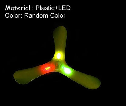 Wooden Boomerang outdoor fun sports Plastic Luminous LED Light Boomerang Outdoor Park special flying Toys Flying Disk saucer GYH