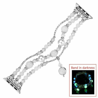 Women Jewelry Strap for Apple Watch Series 1 2 3 4 Agate Gemstone Luminous Wrist Band for iWatch 38mm 42mm 40mm 44mm Bracelet