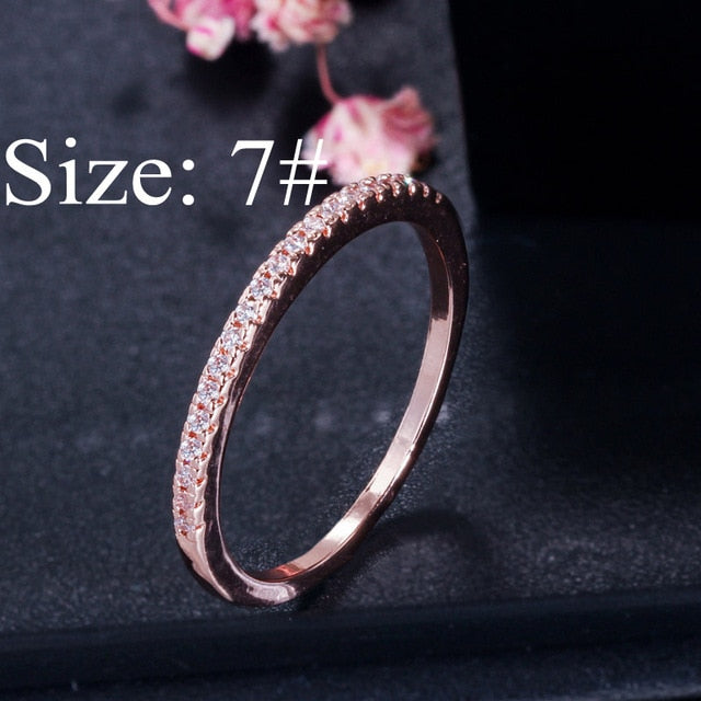 CWWZircons Stack Skinny Micro Pave CZ Fashion Women Engagement Wedding Bridal Party Cubic Zirconia Rings Sets Jewelry Gift R127