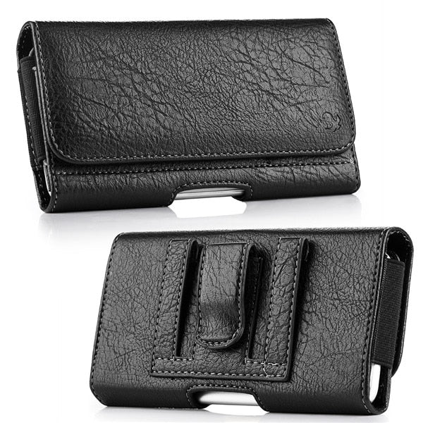 Phone pouch case for iphone XS MAX XR 10 8 7 6 plus universal magnetic holster leather cover for huawei xiaomi cell phone bag