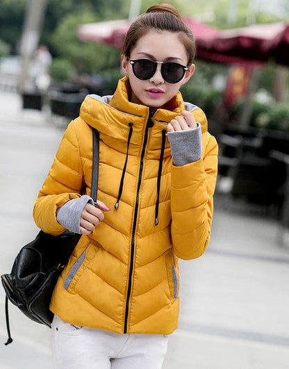 Women Autumn Winter Jacket Warm Parkas Plus 2018 New Ladies Thicken Short Outerwear Stand Collar Cotton Padded Female Slim Coats